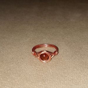Dainty tiger's eye bezel pinky ring